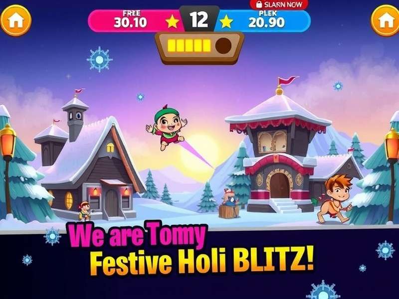 Festive Holi Blitz Gameplay Screenshot